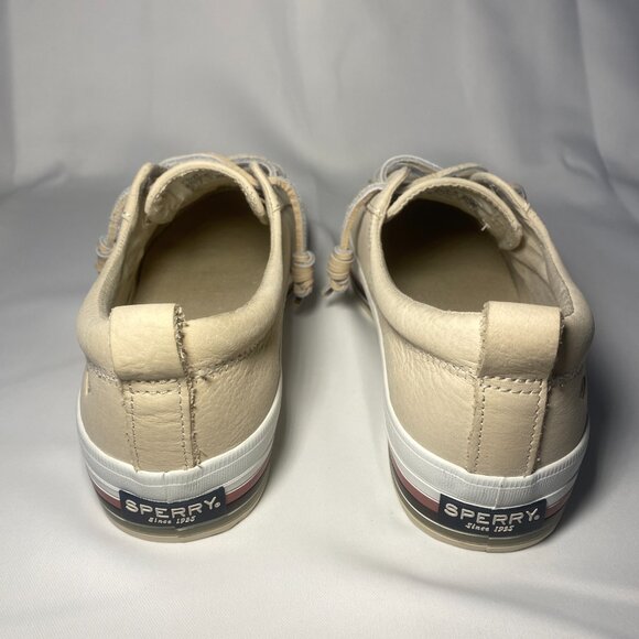 Sperry Crest Vibe Womens 7.5 Cream Multi Stripe Platform Sneaker Boat Shoe EC - Picture 3 of 8